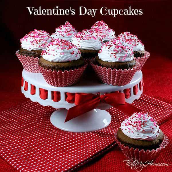 Chocolate Valentine’s Day Cupcakes with Fluffy Frosting