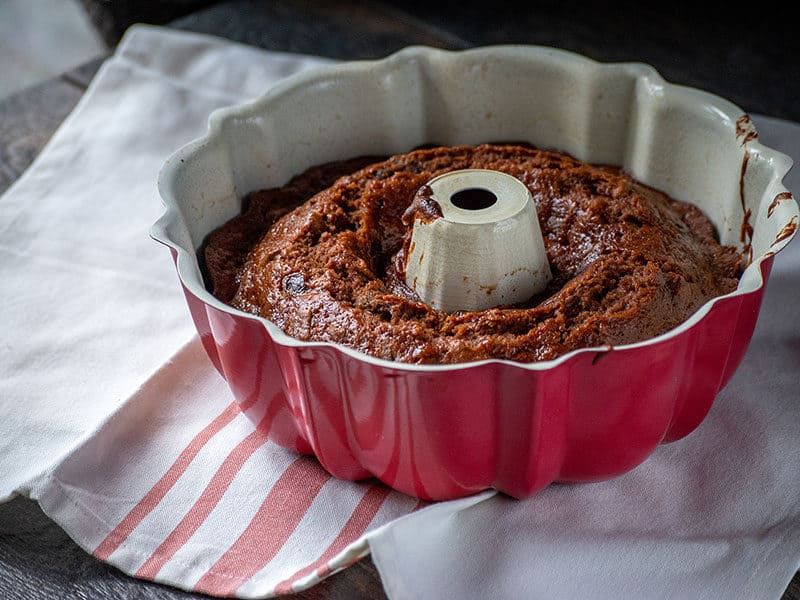 Red Bundt Pan Baked Carrot Cake