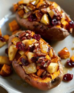 Cranberry Apple Twice-Baked Sweet Potatoes Recipe