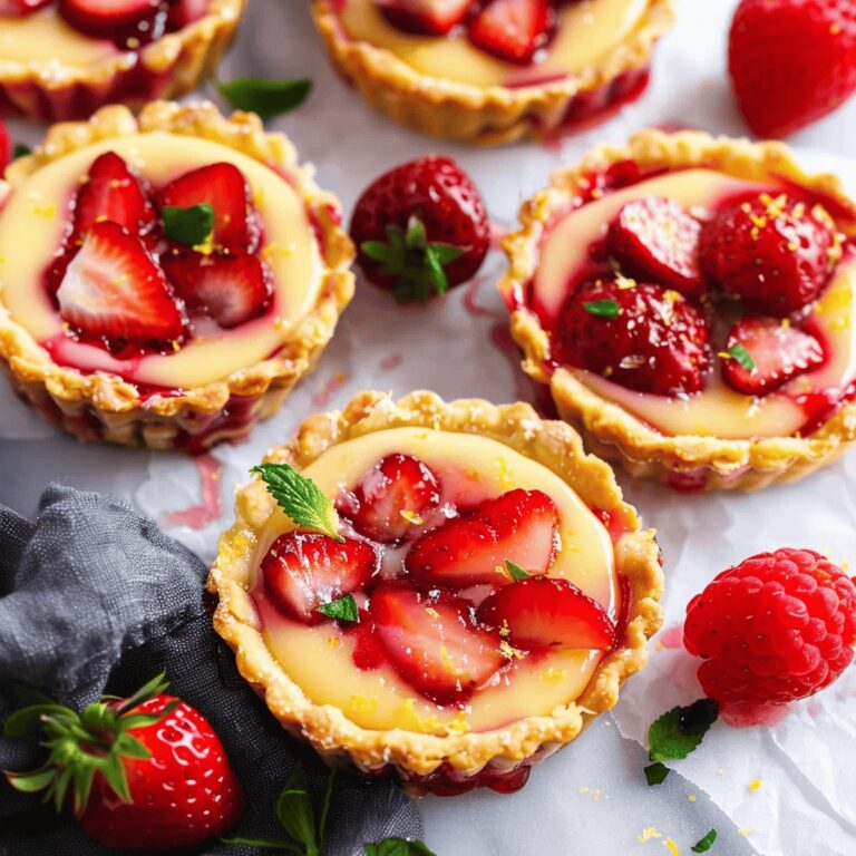 Velvety Strawberry Honey Custard Tarts Recipe