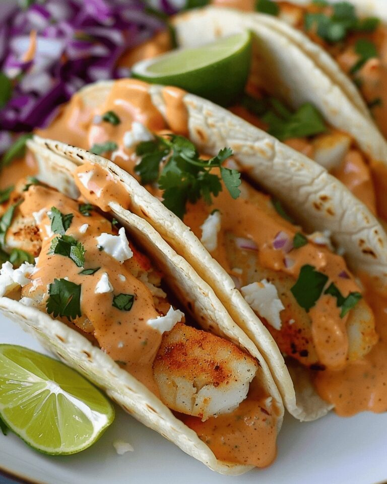 Crunchy Fish Tacos With Tangy Sriracha Lime Drizzle Recipe