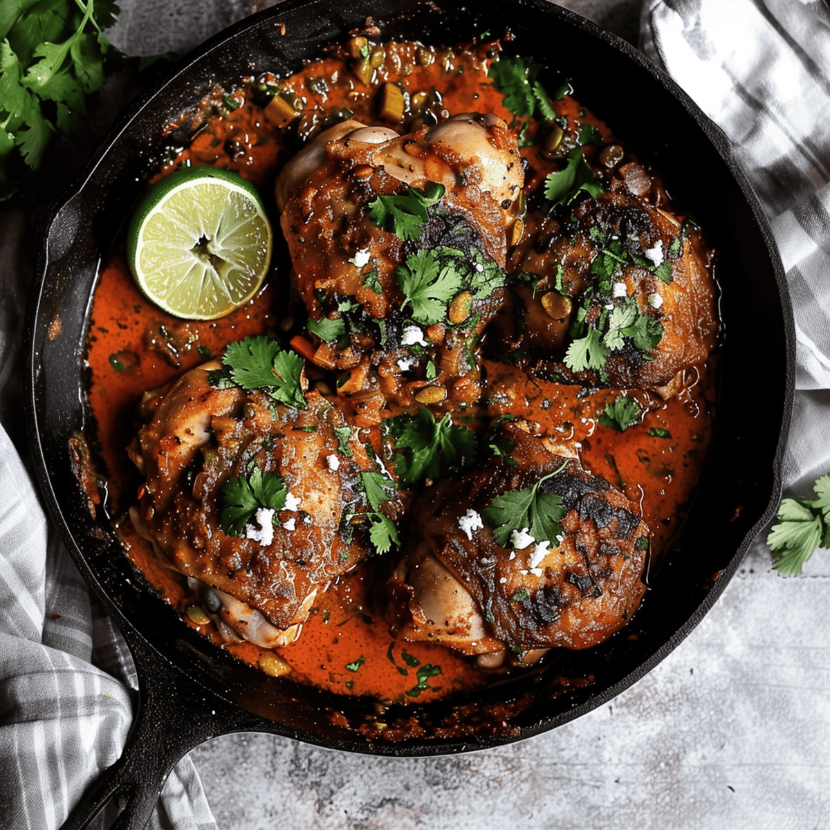 Lime Chicken Thighs with Pepita Mole Recipe