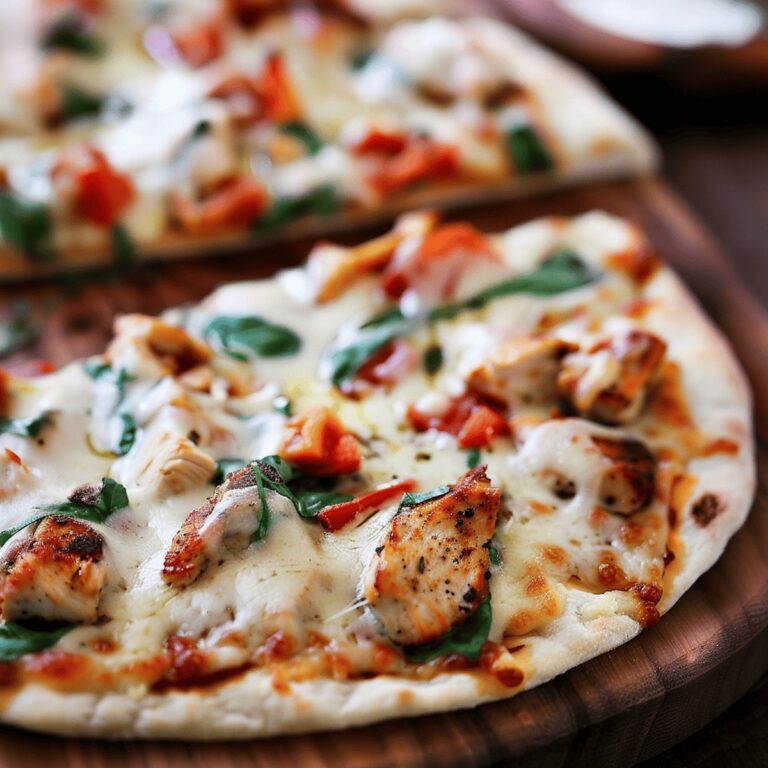 Rustic Tuscan Garlic Chicken Pita Pizza Recipe