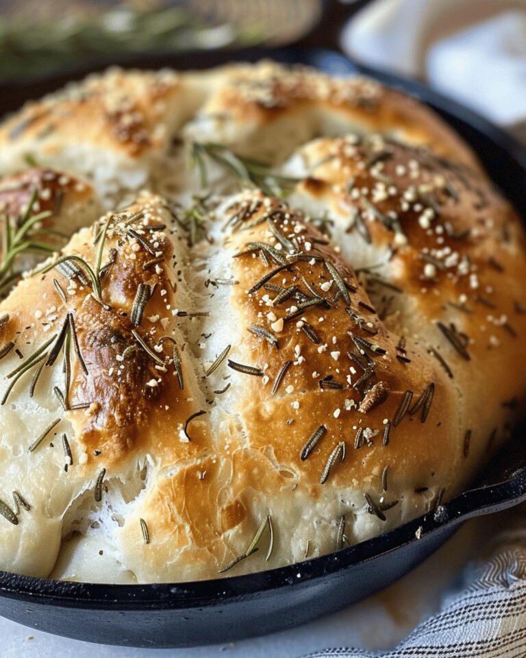 Aromatic Garlic Rosemary Artisan Skillet Bread Recipe