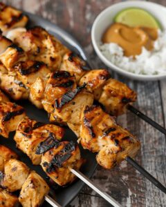 Aromatic Thai Coconut Chicken Skewers With Peanut Sauce Recipe