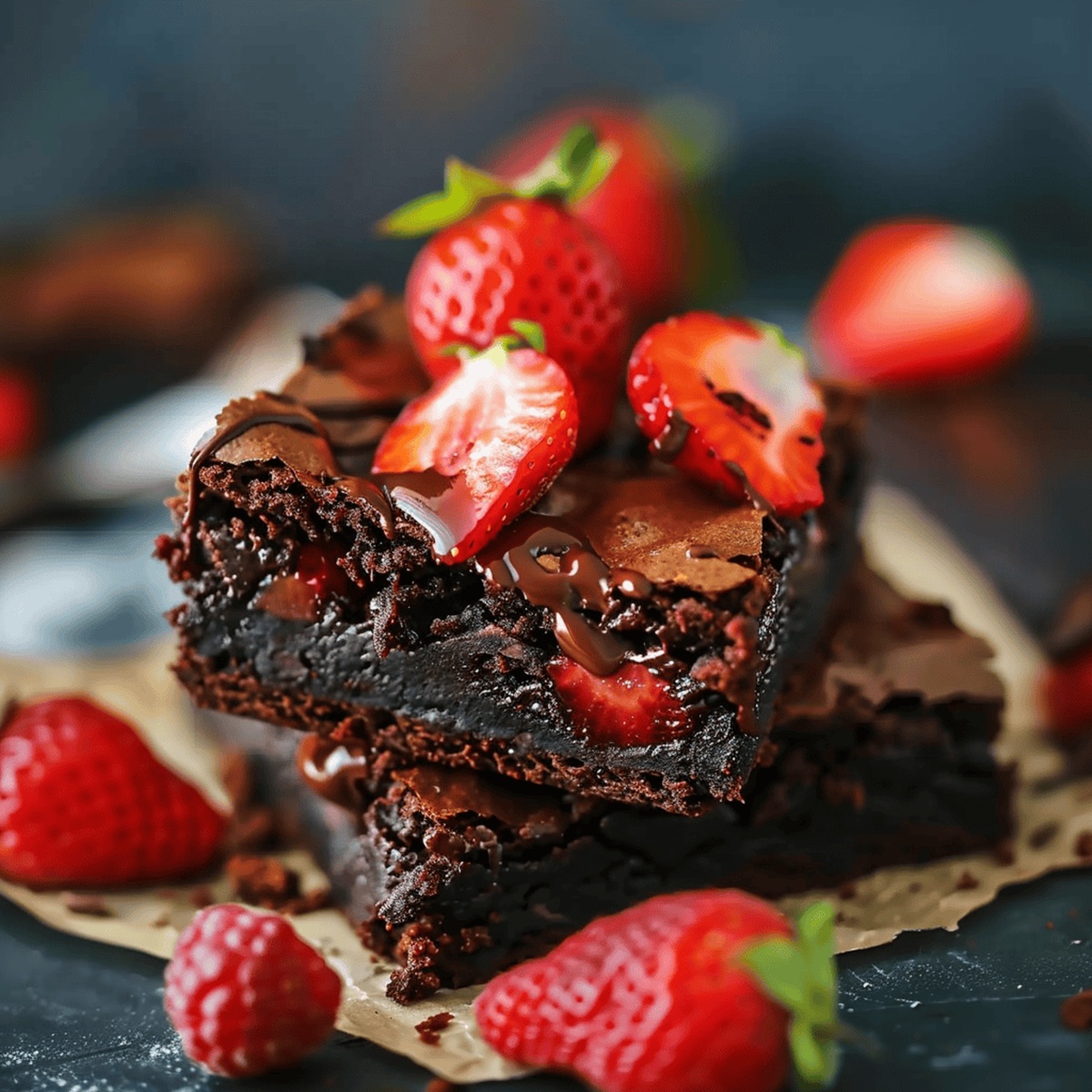 Chocolate Dipped Strawberry Brownies Recipe