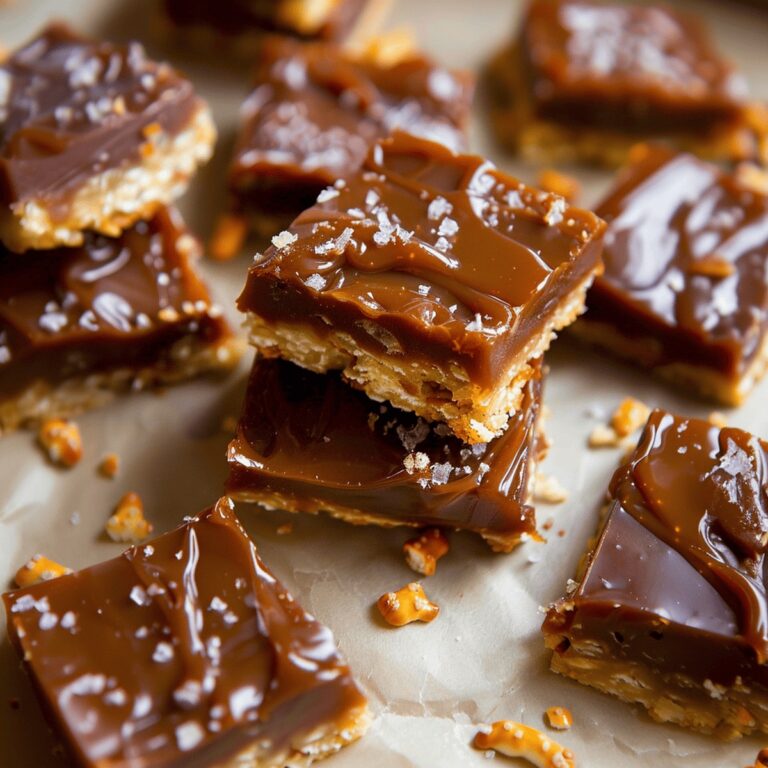 Salted Caramel Pretzel Crunch Bars Recipe