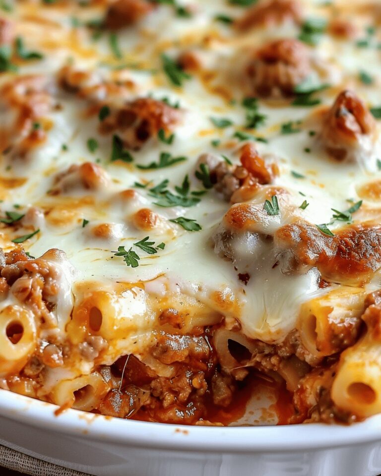 Mouth-Watering Cheesy Baked Mostaccioli With Sausage Recipe