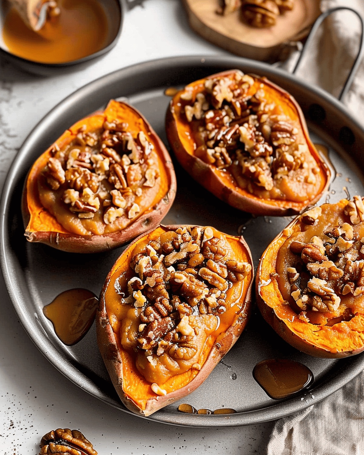 Maple Walnut Delight Twice Baked Sweet Potatoes Recipe