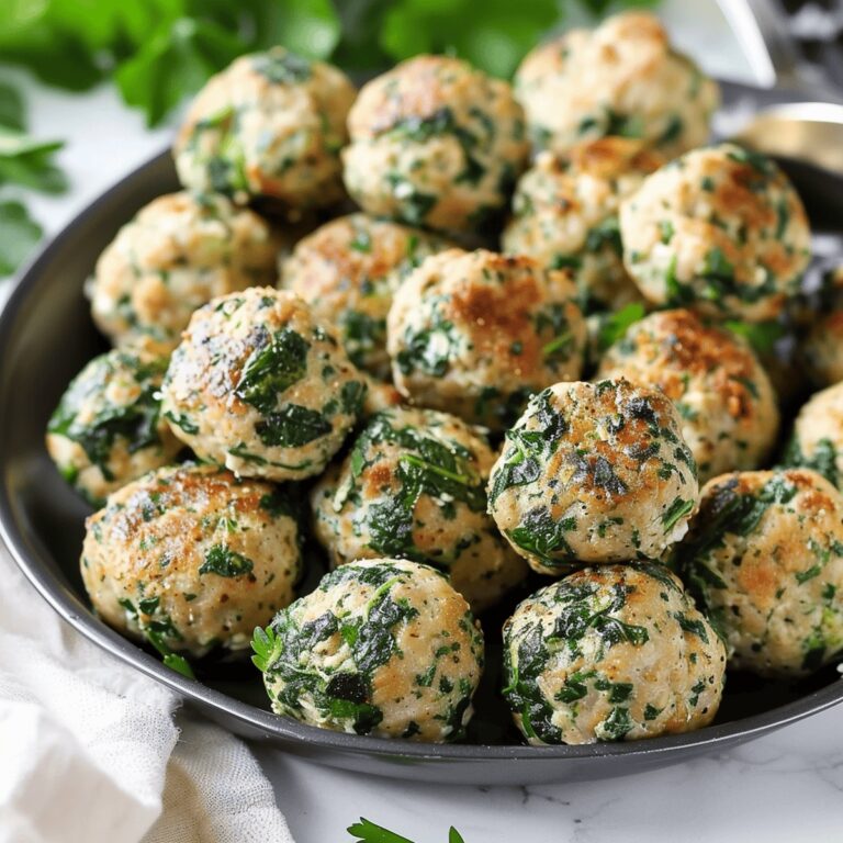 Herbal Spinach Feta Chicken Meatballs Recipe