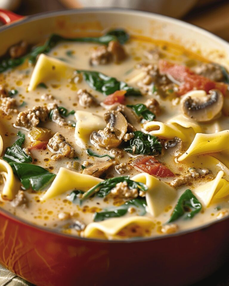 Creamy Spinach And Mushroom Lasagna Soup Recipe