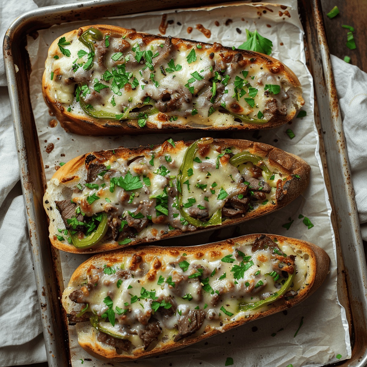 Crispy Philly Cheesesteak Garlic Bread Recipe
