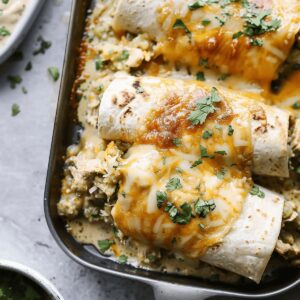 Fiery Green Chile Chicken Burritos Recipe