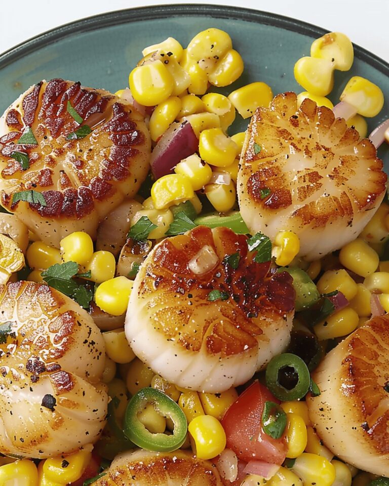 Seared Scallops and Corn Salad for One Recipe