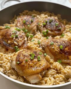 Tangy Sour Cream And Onion Chicken Thighs With Orzo Delight Recipe