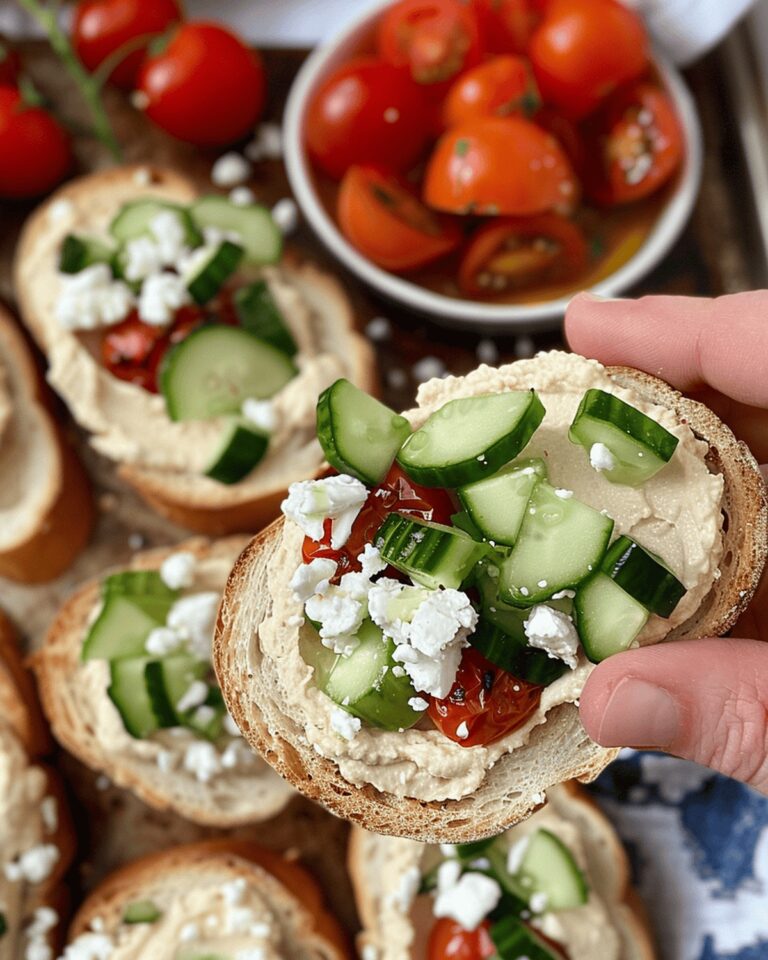 Vibrant Mediterranean Hummus Crostini Recipe
