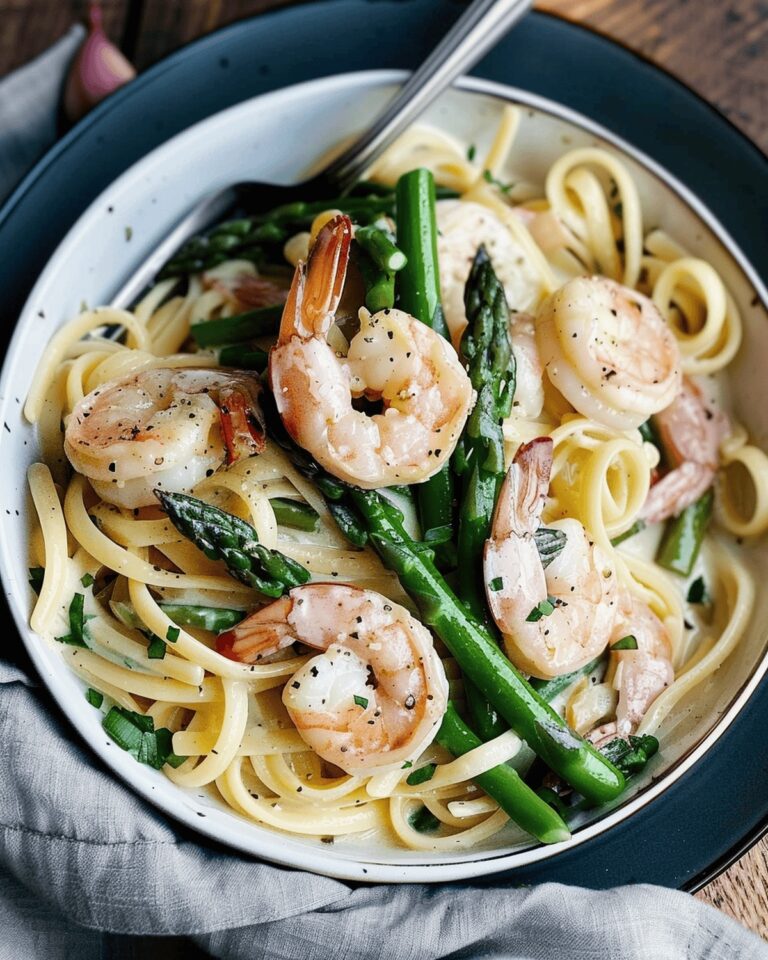 Creamy Asparagus and Shrimp Pasta Recipe