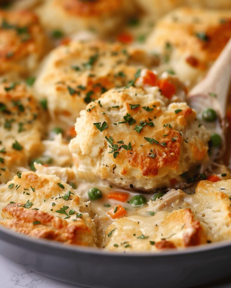 Rustic Skillet Chicken Pot Pie With Cheesy Garlic Biscuits Recipe