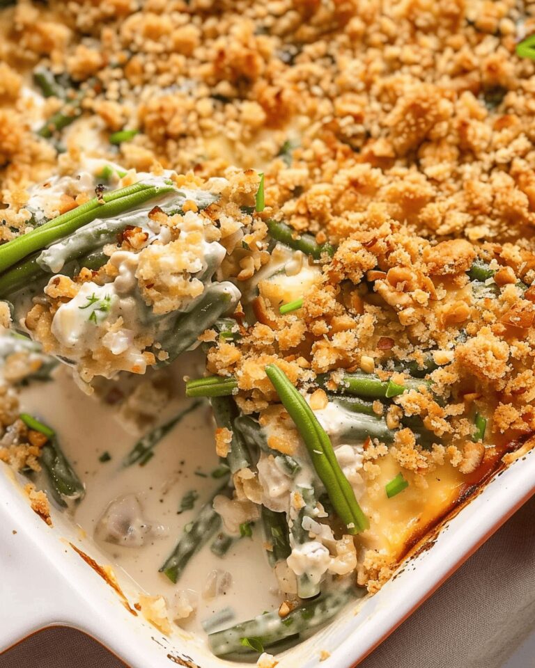 Velvety Garlic Green Bean Bake Recipe