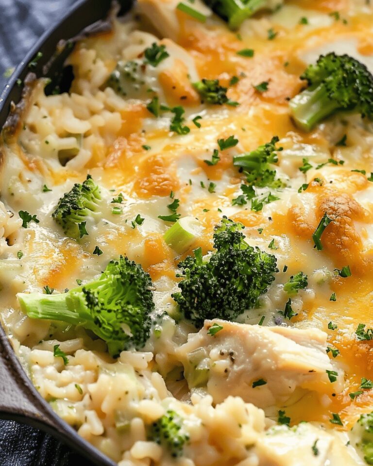 Hearty One Pot Cheesy Chicken Broccoli Rice Bake Recipe