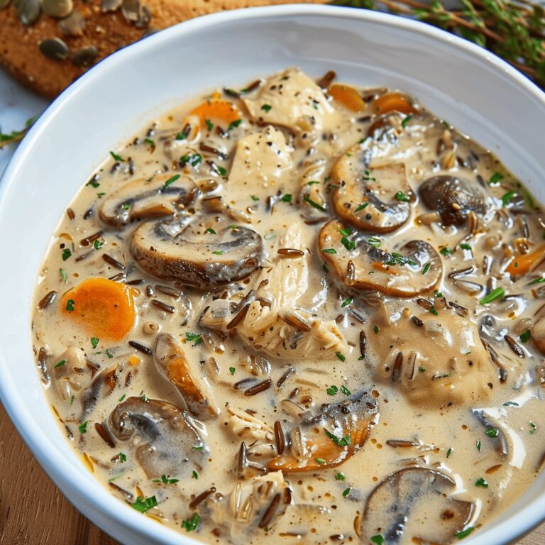 Velvety Mushroom Chicken And Wild Rice Soup Recipe
