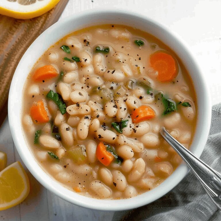 Greek White Bean Soup With Garlic & Lemon Recipe