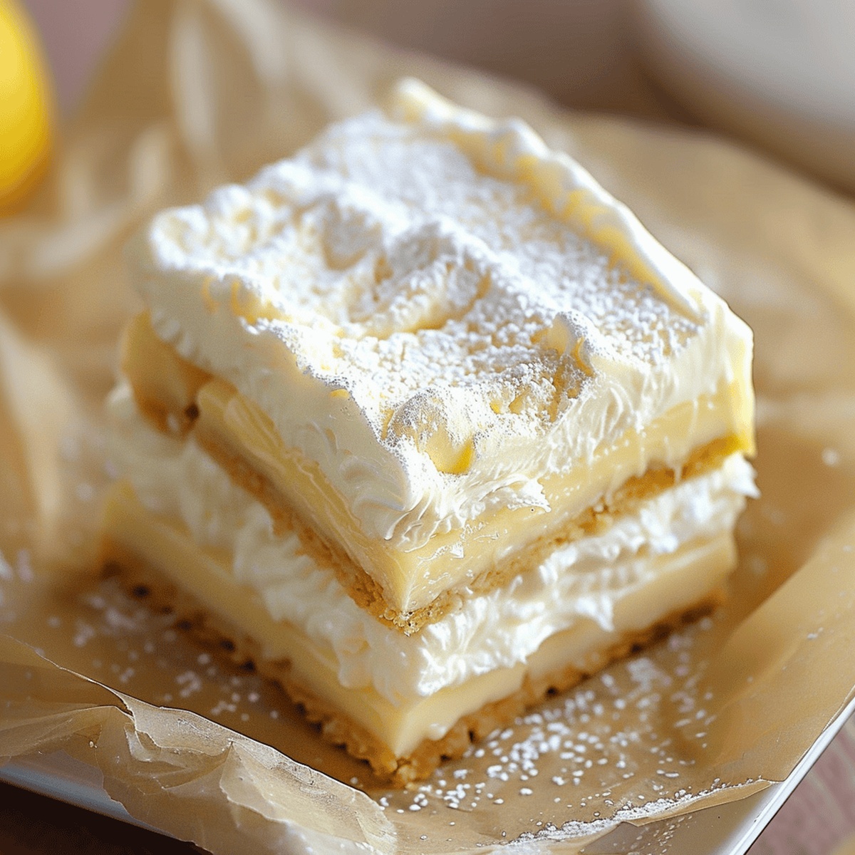 Silky Vanilla Custard Cream Squares Recipe
