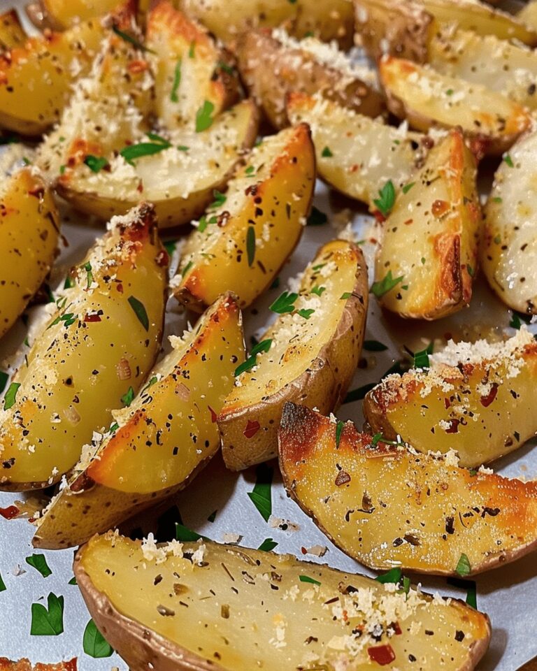 Crispy Garlic Parmesan Potato Wedges Recipe