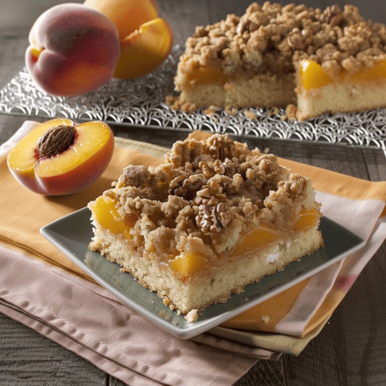 Rustic Peach Walnut Crumb Cake Recipe
