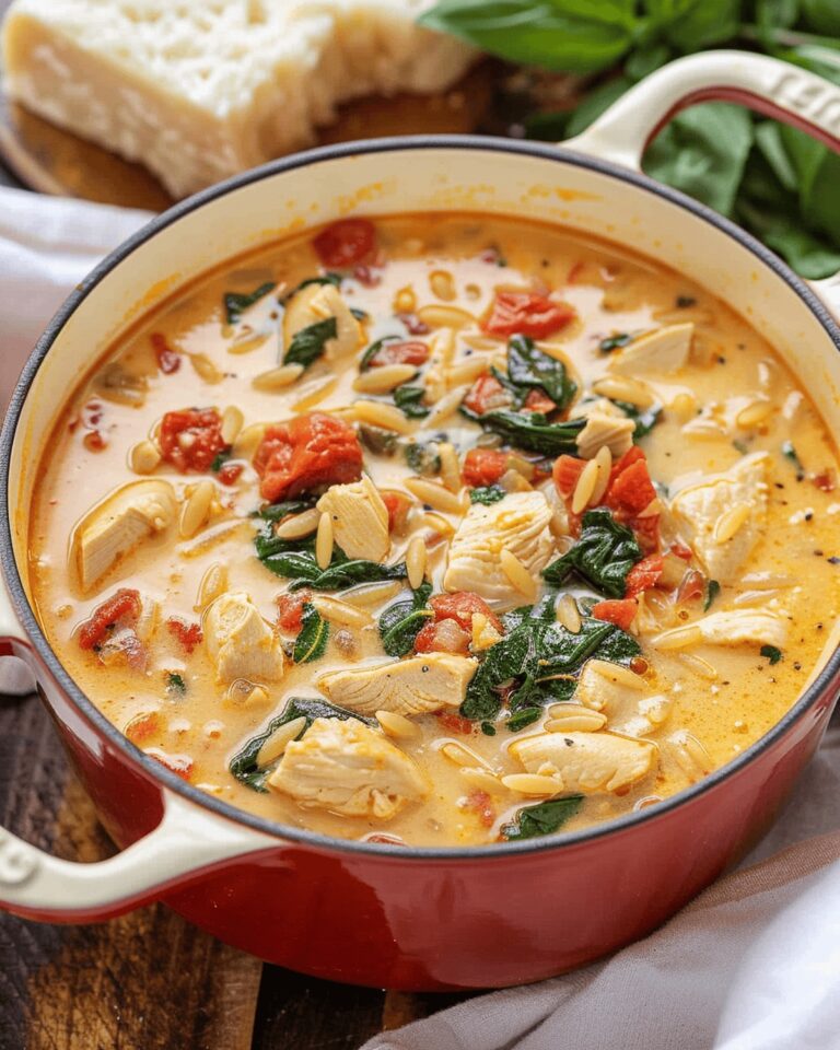 Silky Chicken Basil Orzo Soup Recipe