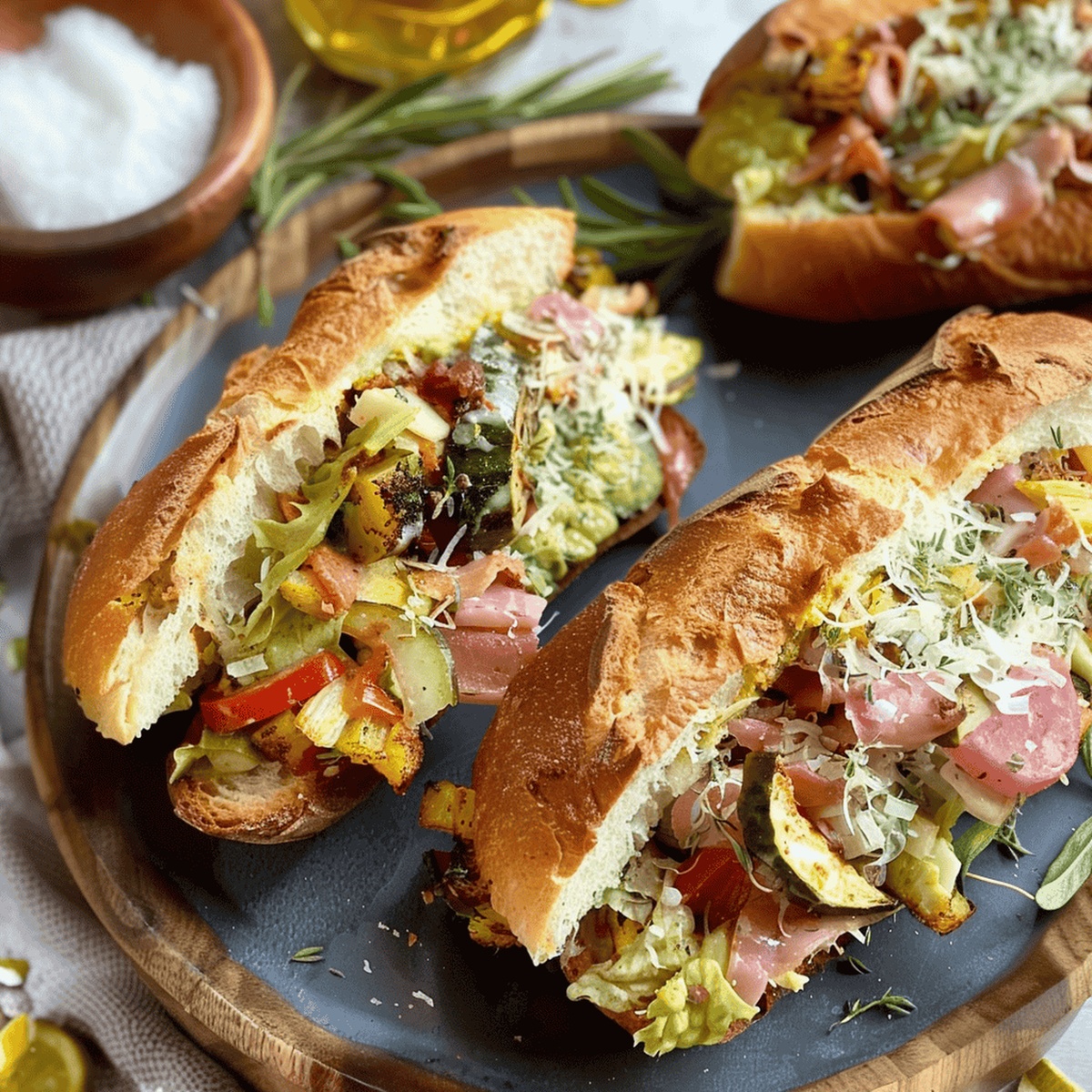Italian Chopped Sandwich with Crispy Artichokes Recipe