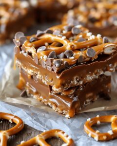 Crunchy Caramel Pretzel Delight Bars Recipe