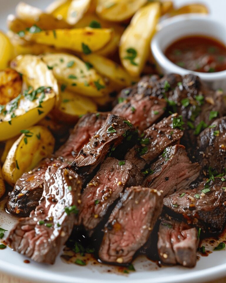 Sizzling Beef Bites And Crispy Potato Fries Recipe