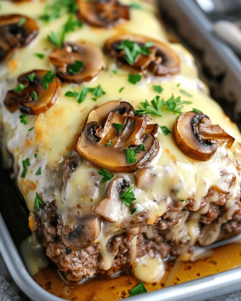 Mushroom Swiss Cheese Delight Meatloaf Recipe