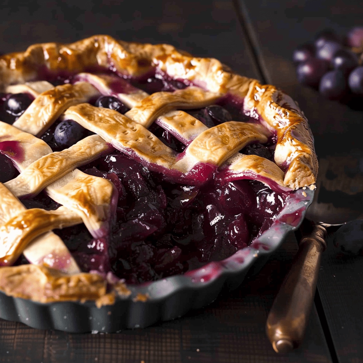 Sumptuous Concord Grape Lattice Pie Recipe