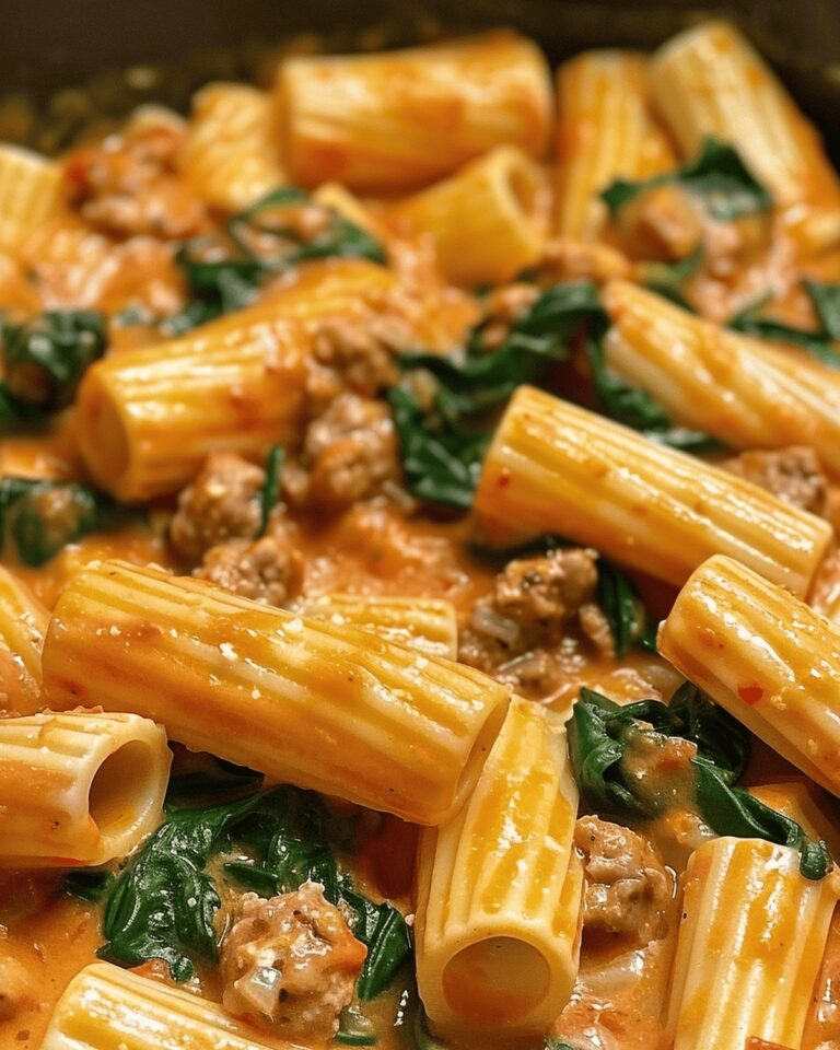 Creamy Italian Sausage Rigatoni With Spinach And Tomato Delight Recipe