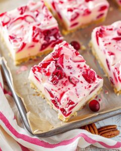 Festive Cranberry Bliss Cream Bars Recipe