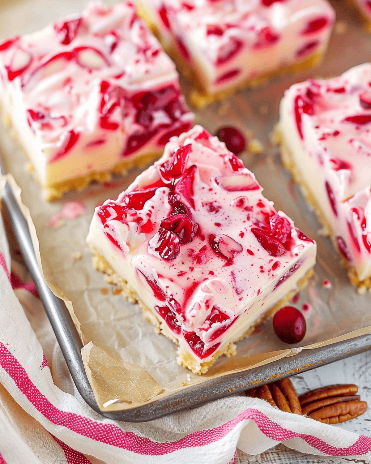 Festive Cranberry Bliss Cream Bars Recipe