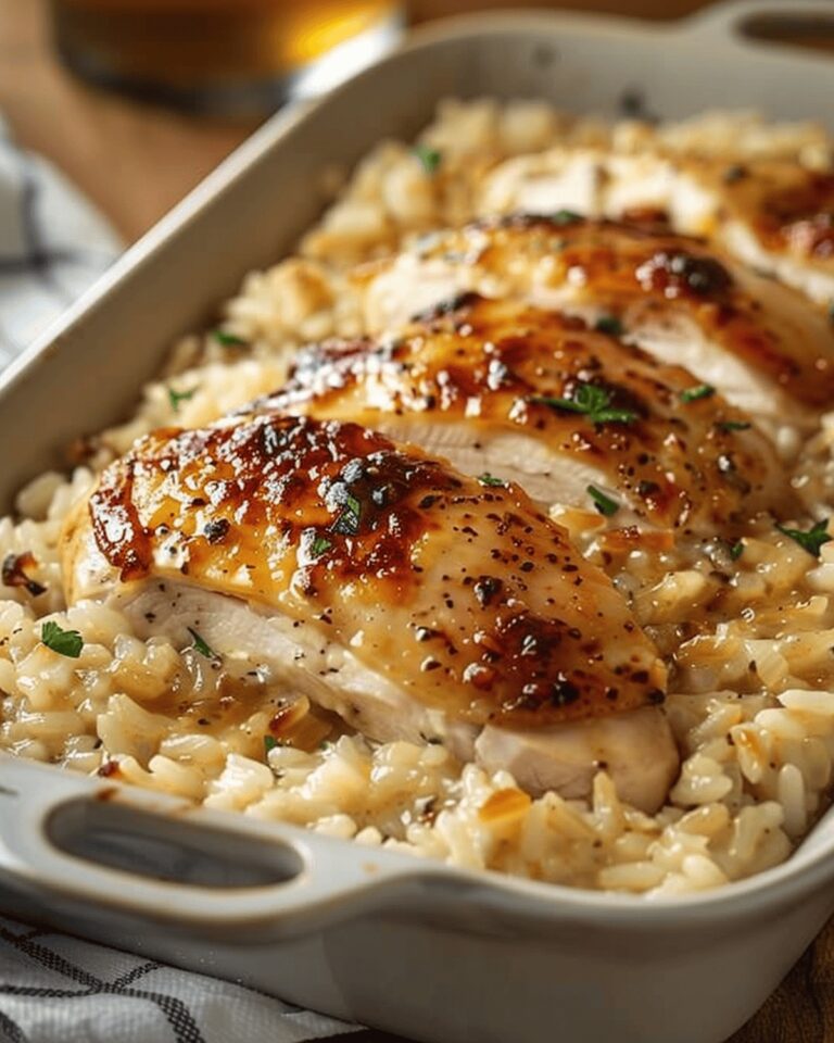 Velvety Chicken And Rice Bake Recipe