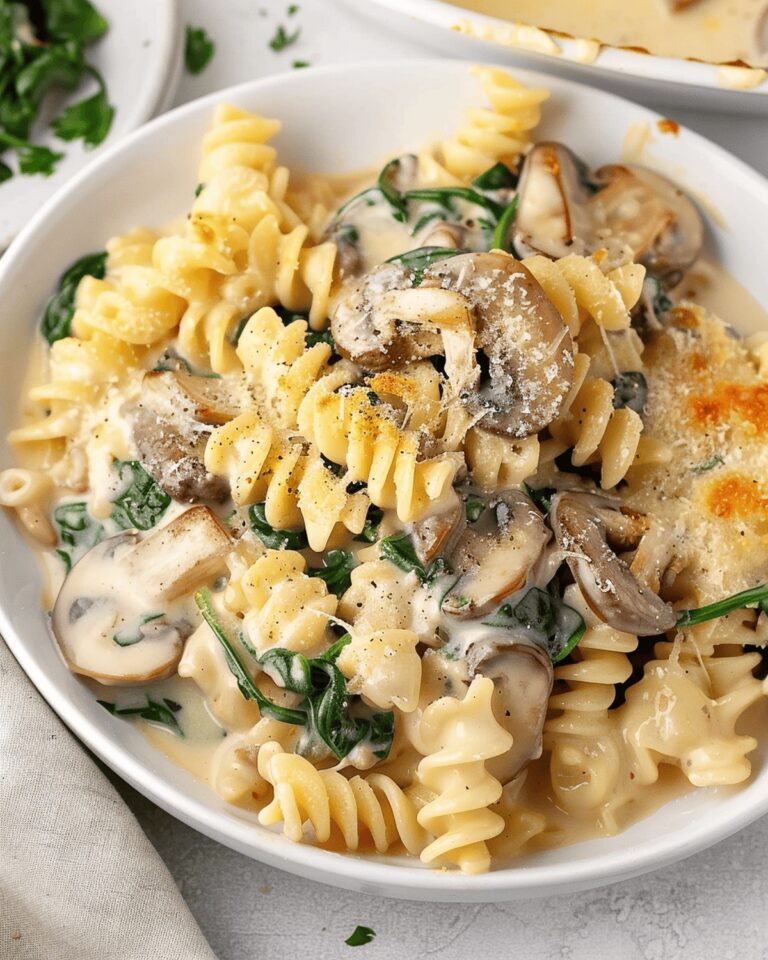 Creamy Spinach And Mushroom Pasta Casserole Recipe