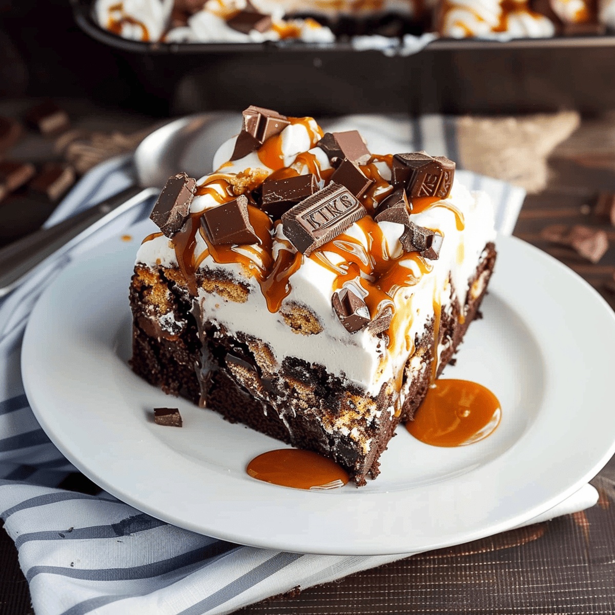Gooey Snickers Poke Cake Recipe