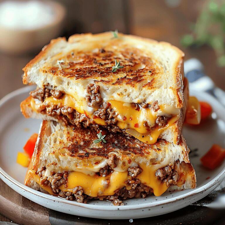 Juicy Ground Beef Grilled Cheese Sandwich Recipe