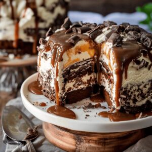Indulgent Chocolate Caramel Ice Cream Cake Recipe
