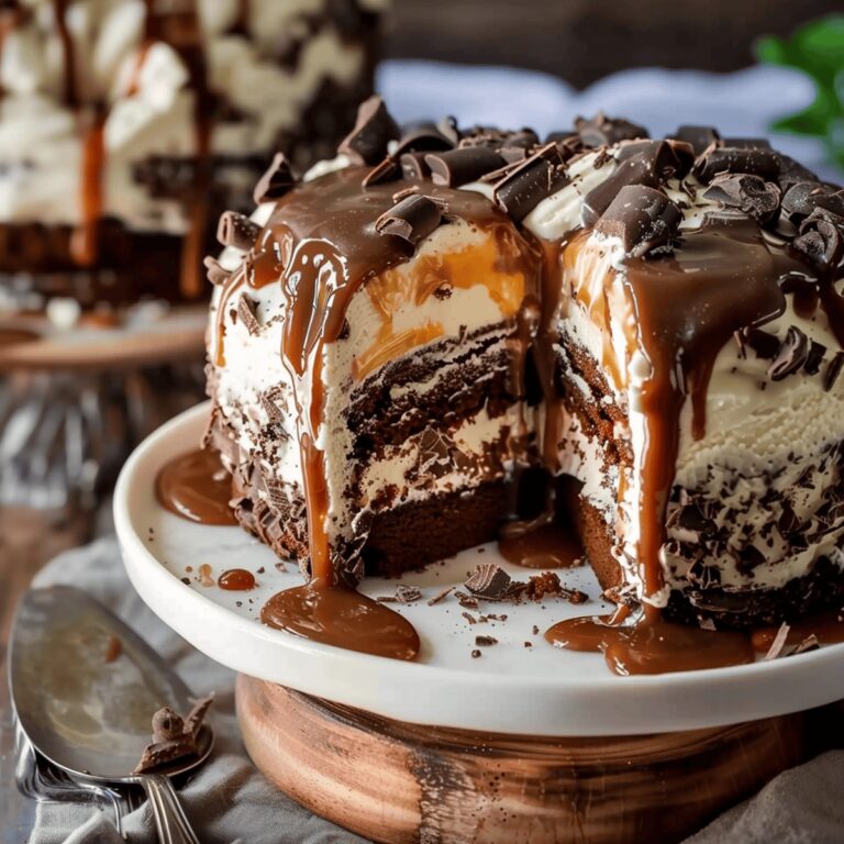 Indulgent Chocolate Caramel Ice Cream Cake Recipe