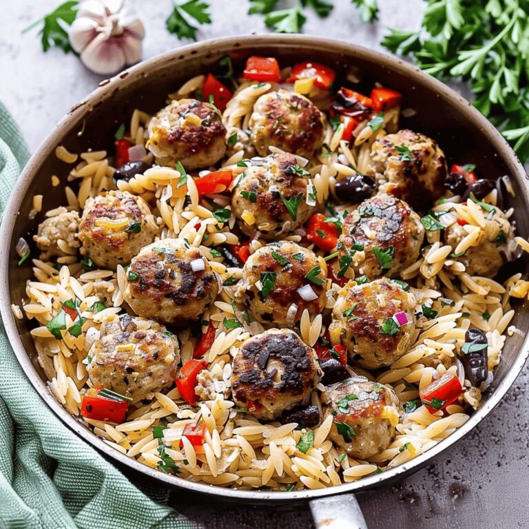 Rustic Greek Meatballs And Orzo Skillet Recipe
