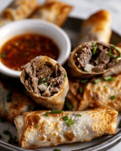 Crispy Cheesesteak Spring Rolls Recipe