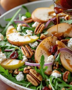 Crisp Pear And Arugula Salad With Balsamic Dressing Recipe
