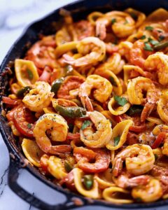 Shrimp Fajita Pasta Skillet Recipe