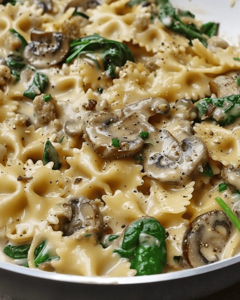 Velvety Spinach & Mushroom Farfalle Elegance Recipe
