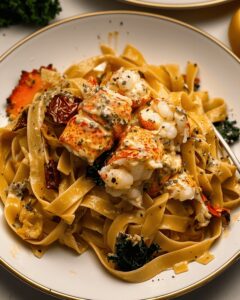 Creamy Tuscan Lobster Pasta Recipe